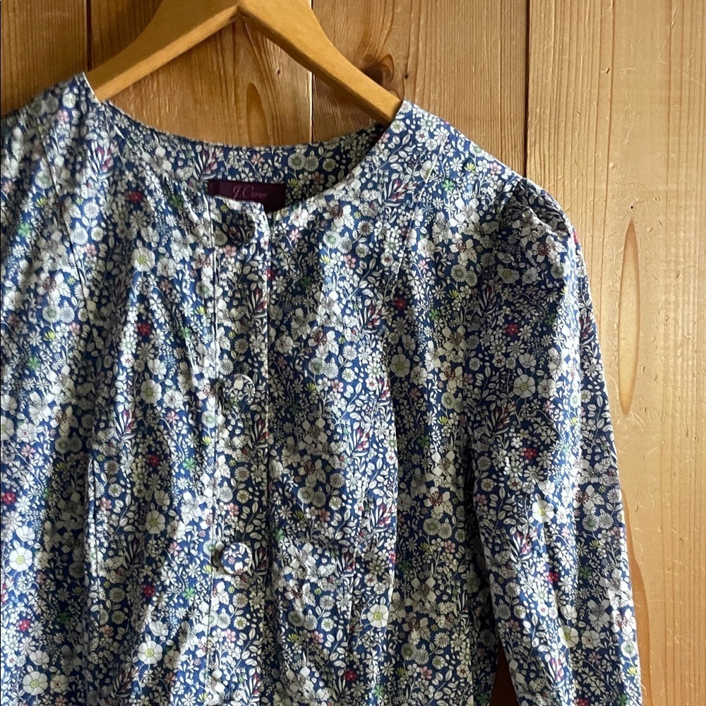 J Crew Long tiered dress Liberty June's Meadow - Picture 5 of 7